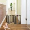 Pet Gate – Dog Gate for Doorways; Stairs or House – Freestanding; Folding ; Dark brown; Arc Wooden