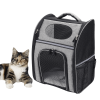 FluffyDream Pet Carrier Backpack for Large/Small Cats and Dogs; Puppies; Safety Features and Cushion Back Support for Travel; Hiking; Outdoor Use; Bla