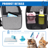 FluffyDream Pet Carrier Backpack for Large/Small Cats and Dogs; Puppies; Safety Features and Cushion Back Support for Travel; Hiking; Outdoor Use; Bla