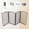 Pet Gate – Dog Gate for Doorways; Stairs or House – Freestanding; Folding ; Dark brown; Arc Wooden