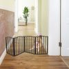 Pet Gate – Dog Gate for Doorways; Stairs or House – Freestanding; Folding ; Dark brown; Arc Wooden