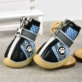 Sandwich Mesh Dog Shoes Breathable Reflective (Option: Blue-3 Yards)