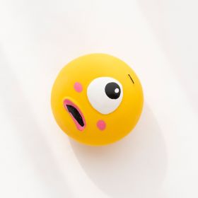 Ugly And Cute Big Eye Ball Pet Toy Dog Sound Gnawing Toy Molar Tooth Cleaning Cat Toy (Color: yellow)