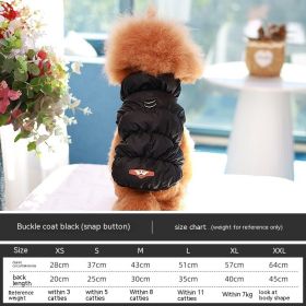 Dog Clothes Vest Warm Cotton With Buckle (Option: Black-S)