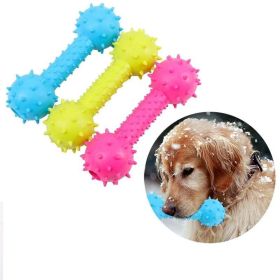 New Rubber Dog Toy with Thorn Bone Rubber Molar Teeth Pet Toy Dog bite Resistant Molar Training Dog Toys for Small Dogs (Color: yellow)