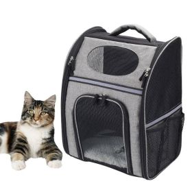 Collapsible Pet Travel Carrier Soft Sided Portable Bag (Color: Gray, type: Pet Supplies)