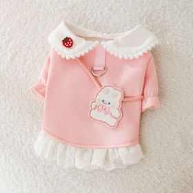 Dog Carrot Rabbit Lapel Sweater Thin Clothes (Option: Pink Rabbit-L)