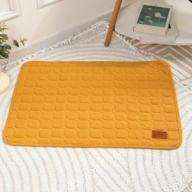 Autumn And Winter Pet Mat Cat For Common Dogs Thick And Comfortable Pet Products (Option: Waffle Pet Pad Yellow-70X50CM)