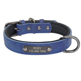 Engraved Lettering On The Neck Ring Of Dogs And Cats To Prevent Loss (Option: Blue-L)