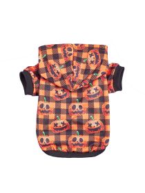 Pet Clothes Small And Medium Sized Dog Cat Pet Halloween Pumpkin Belt (Option: Plaid Pumpkin-M)