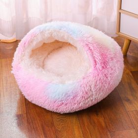 Waterproof Dog Kennel Warm Room Semi Enclosed (Option: Rainbow Color-70cm)